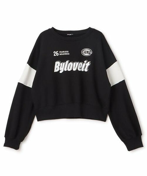 by LOVEiT / バイ ラビット スウェット | 袖切り替えプルオーバー（黒）