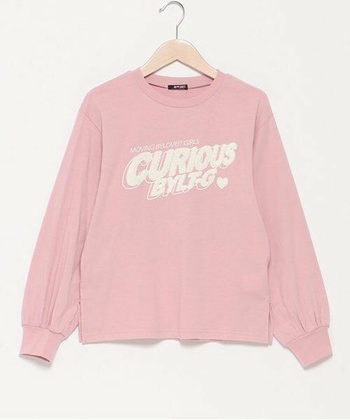 by LOVEiT / バイ ラビット Tシャツ | ロゴ長袖Ｔシャツ（ピンク）