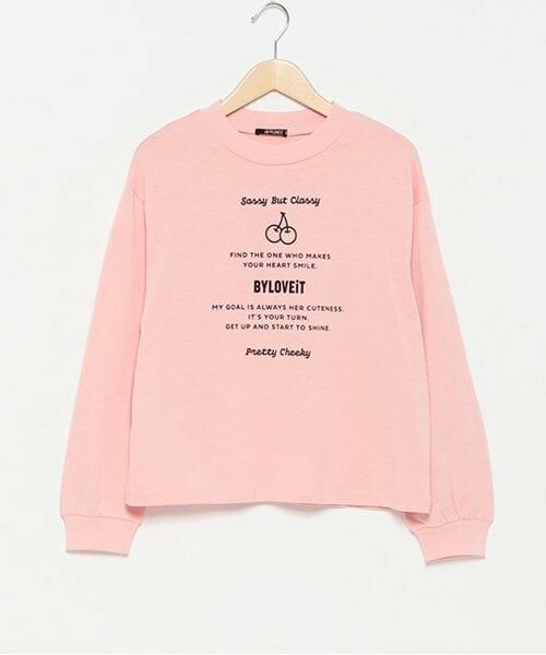 by LOVEiT / バイ ラビット Tシャツ | チェリープリントロングTシャツ（ピンク）