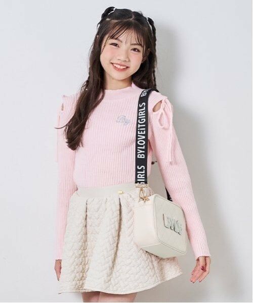 by LOVEiT / バイ ラビット ニット・セーター | 肩リボンニット（ピンク）