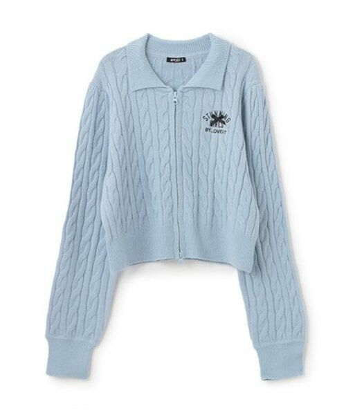 by LOVEiT / バイ ラビット カーディガン・ボレロ | ダブルジップニットカーディガン（サックス）