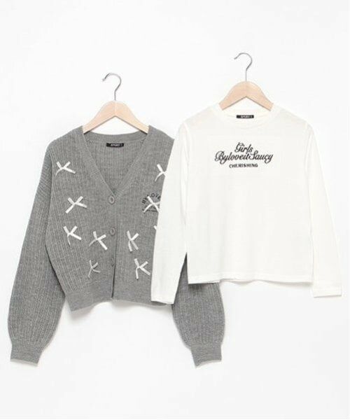 by LOVEiT / バイ ラビット カーディガン・ボレロ | リボンカーディガンTシャツセット | 詳細2