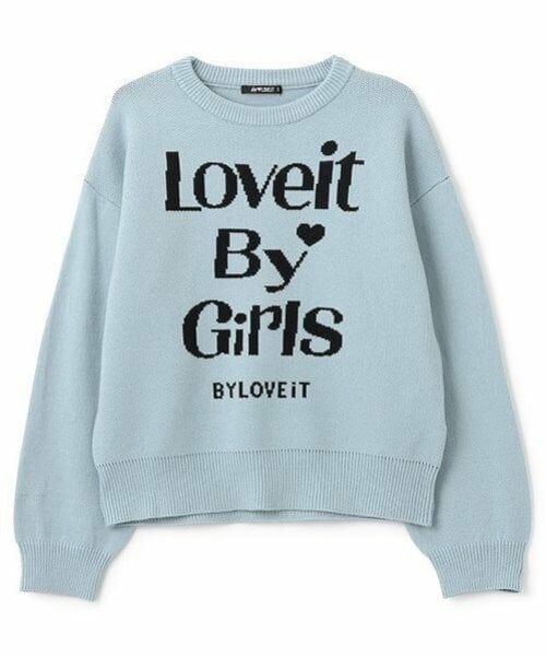 by LOVEiT / バイ ラビット ニット・セーター | ロゴジャカードニット（サックス）