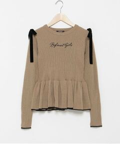 by LOVEiT / バイ ラビット ニット・セーター | ペプラムリボンプルオーバー