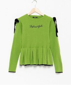 by LOVEiT / バイ ラビット ニット・セーター | ペプラムリボンプルオーバー