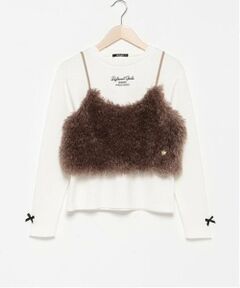 by LOVEiT / バイ ラビット Tシャツ | フェイクラムビスチェTシャツセット