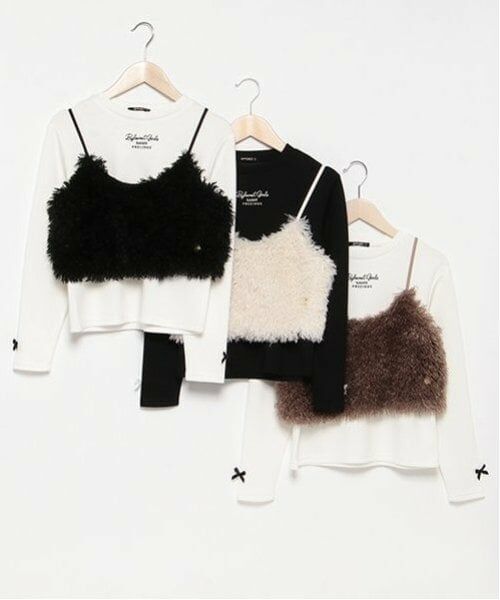 by LOVEiT / バイ ラビット Tシャツ | フェイクラムビスチェTシャツセット | 詳細11