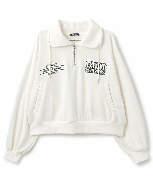 by LOVEiT / バイ ラビット スウェット | 衿つきハーフZIPプルオーバー（オフ ホワイト）