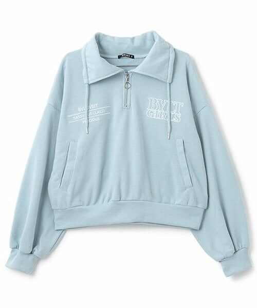 by LOVEiT / バイ ラビット スウェット | 衿つきハーフZIPプルオーバー（サックス）