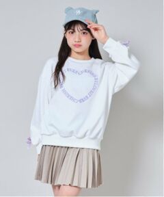 by LOVEiT / バイ ラビット スウェット | 袖リボンハートプルオーバー