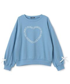 by LOVEiT / バイ ラビット スウェット | 袖リボンハートプルオーバー