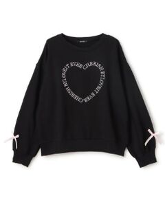 by LOVEiT / バイ ラビット スウェット | 袖リボンハートプルオーバー