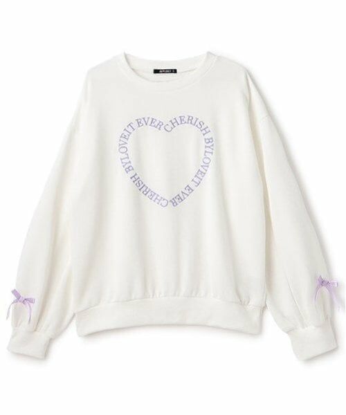 by LOVEiT / バイ ラビット スウェット | 袖リボンハートプルオーバー | 詳細1