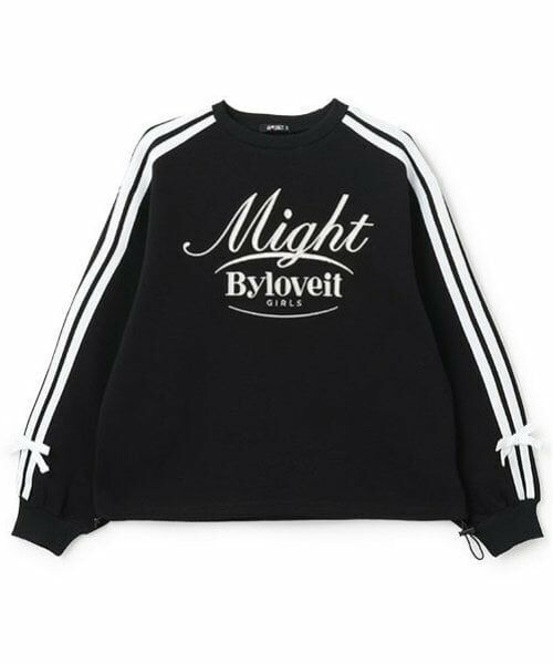 by LOVEiT / バイ ラビット スウェット | 裾ドローコードキルト風プルオーバー（黒）