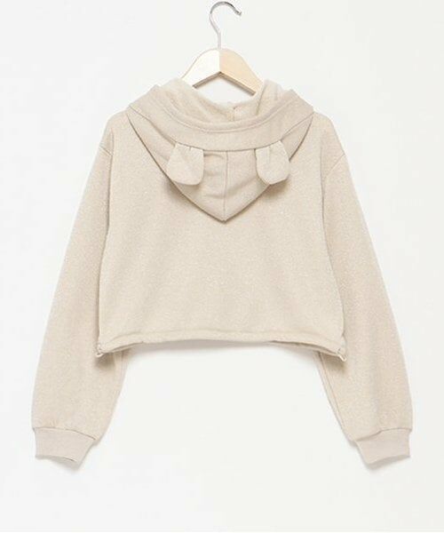 by LOVEiT / バイ ラビット パーカー | ラメ裏毛クマ耳パーカー | 詳細2