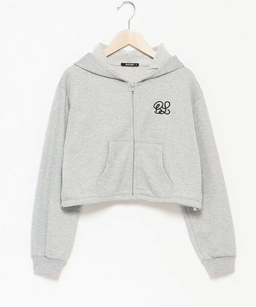 by LOVEiT / バイ ラビット パーカー | ラメ裏毛クマ耳パーカー（グレー）
