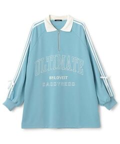 by LOVEiT / バイ ラビット ミニ丈・ひざ丈ワンピース | ハーフジップロゴワンピース