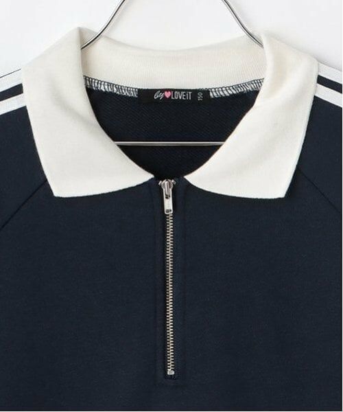 by LOVEiT / バイ ラビット ミニ丈・ひざ丈ワンピース | ハーフジップロゴワンピース | 詳細2