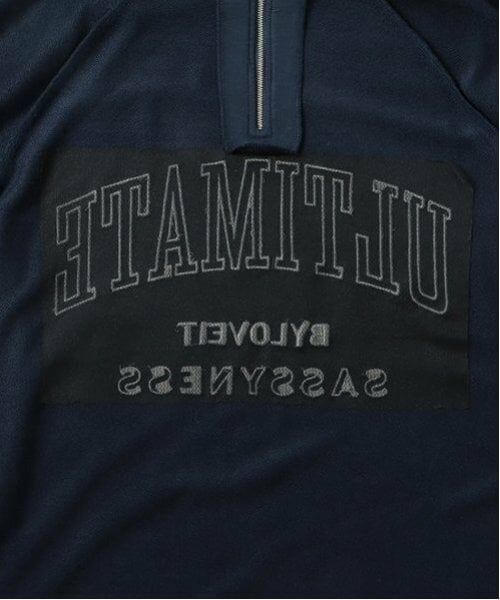 by LOVEiT / バイ ラビット ミニ丈・ひざ丈ワンピース | ハーフジップロゴワンピース | 詳細4