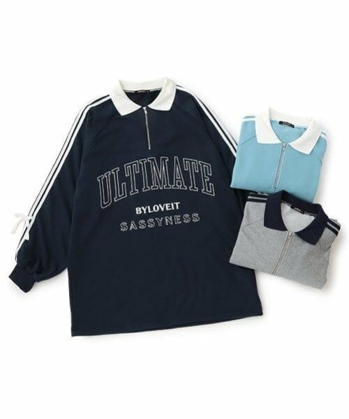 by LOVEiT / バイ ラビット ミニ丈・ひざ丈ワンピース | ハーフジップロゴワンピース | 詳細8