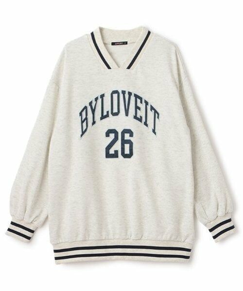 by LOVEiT / バイ ラビット ミニ丈・ひざ丈ワンピース | カレッジロゴチュニック（アイボリー）