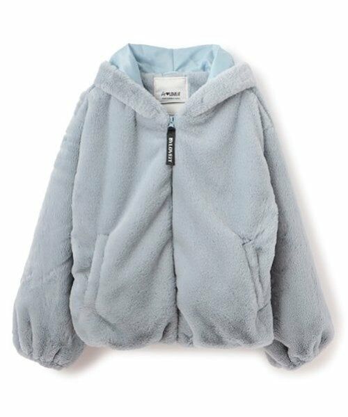 by LOVEiT / バイ ラビット ブルゾン | クマ耳ファーブルゾン（ブルー グレー）