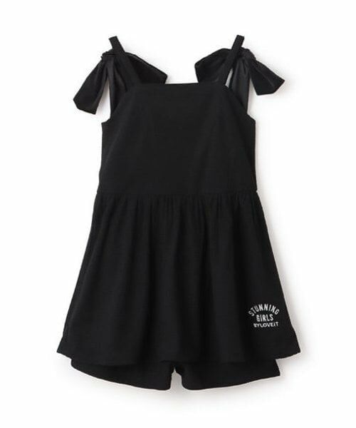 by LOVEiT / バイ ラビット ミニ丈・ひざ丈ワンピース | ジャンスカショートパンツセット（黒）