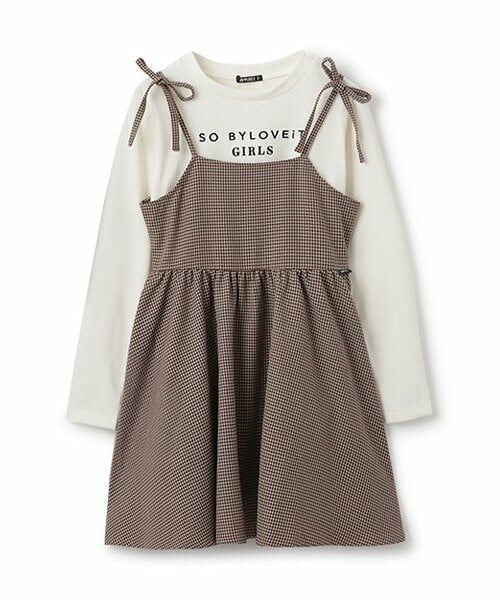 by LOVEiT / バイ ラビット ミニ丈・ひざ丈ワンピース | TRジャンスカTシャツセット（ベージュ）
