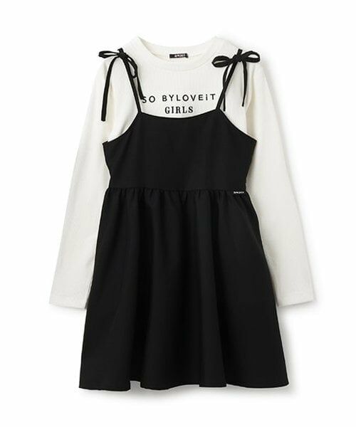 by LOVEiT / バイ ラビット ミニ丈・ひざ丈ワンピース | TRジャンスカTシャツセット（黒）