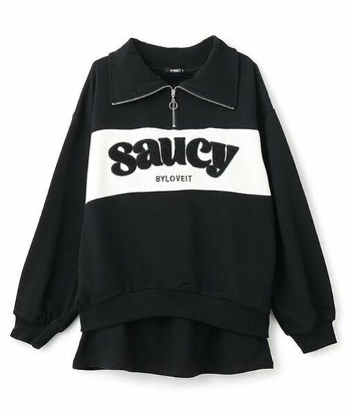by LOVEiT / バイ ラビット スウェット | 切り替えハーフZIPプルオーバースカートセット | 詳細13
