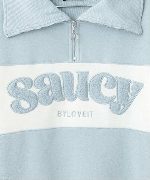 by LOVEiT / バイ ラビット スウェット | 切り替えハーフZIPプルオーバースカートセット | 詳細4