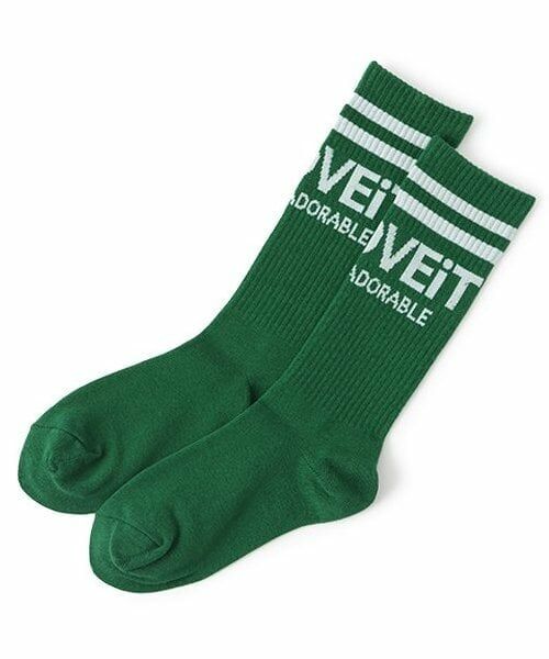 by LOVEiT / バイ ラビット ソックス | ロゴクルーソックス（グリーン）