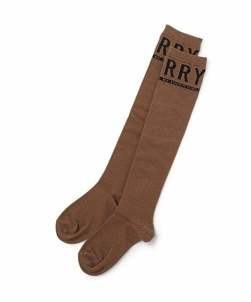 by LOVEiT / バイ ラビット ソックス | ロゴニーハイソックス（茶）