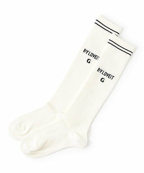 by LOVEiT / バイ ラビット ソックス | ロゴハイソックス（オフ ホワイト）