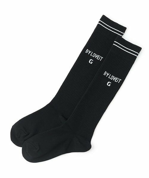 by LOVEiT / バイ ラビット ソックス | ロゴハイソックス（黒）