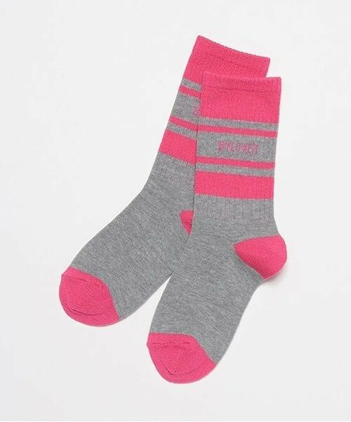 by LOVEiT / バイ ラビット ソックス | ラインクルーソックス（ピンク）