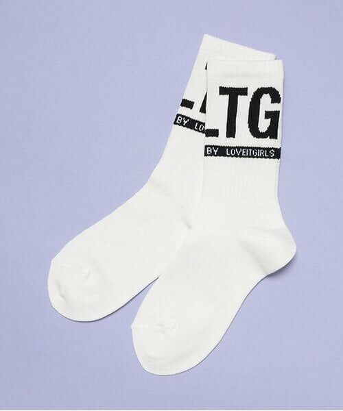 by LOVEiT / バイ ラビット ソックス | ロゴクルーソックス（オフ ホワイト）