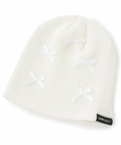 by LOVEiT / バイ ラビット ニットキャップ | リボンニットキャップ（オフ ホワイト）