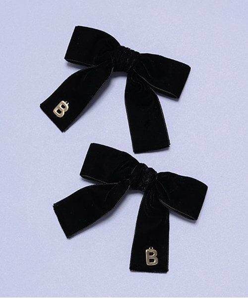 by LOVEiT / バイ ラビット ヘアピン | ベルベットリボンクリップ（黒）