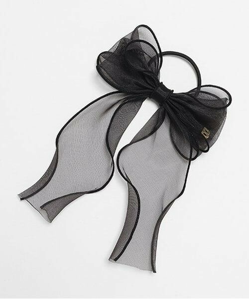 by LOVEiT / バイ ラビット ヘアゴム・シュシュ | シフォンリボンポニー（黒）
