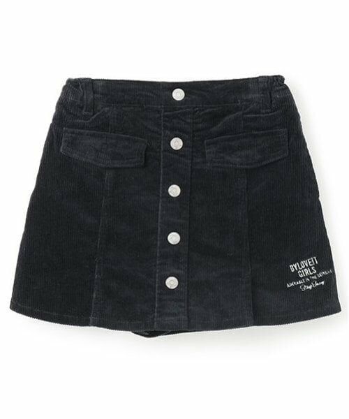 by LOVEiT / バイ ラビット ミニ・ひざ丈スカート | フロント釦スカパン(黒)