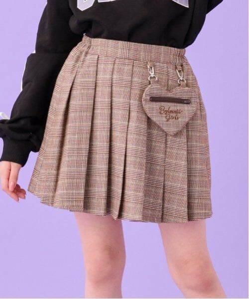 by LOVEiT / バイ ラビット ミニ・ひざ丈スカート | ハートポシェットスカート(インパンつき)(ベージュ)