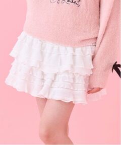 by LOVEiT / バイ ラビット ミニ・ひざ丈スカート | フリフリレーシースカート（インパンつき）