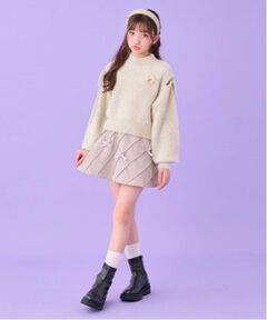 by LOVEiT / バイ ラビット ミニ・ひざ丈スカート | ピンタックビジューリボンスカート（インパンつき）