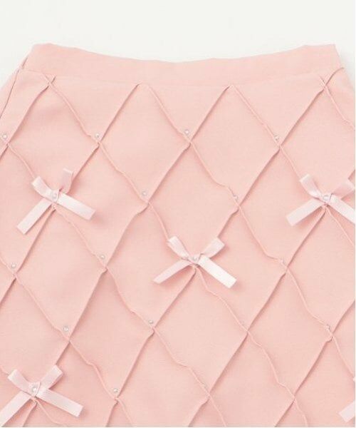 by LOVEiT / バイ ラビット ミニ・ひざ丈スカート | ピンタックビジューリボンスカート(インパンつき) | 詳細3