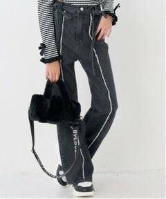 by LOVEiT / バイ ラビット その他パンツ | リボン付きフリンジデニムパンツ