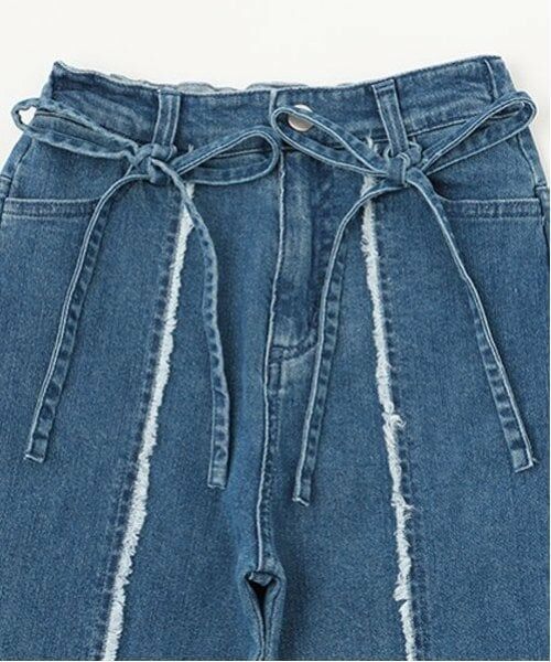 by LOVEiT / バイ ラビット その他パンツ | リボン付きフリンジデニムパンツ | 詳細2