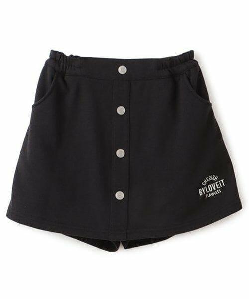 by LOVEiT / バイ ラビット ミニ・ひざ丈スカート | 台形ミニスカパン(黒)