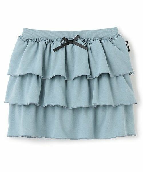 by LOVEiT / バイ ラビット ミニ・ひざ丈スカート | 3段フレアスカート(ブルー グレー)