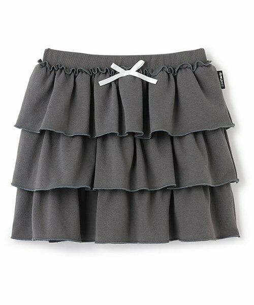 by LOVEiT / バイ ラビット ミニ・ひざ丈スカート | 3段フレアスカート(チャコール)